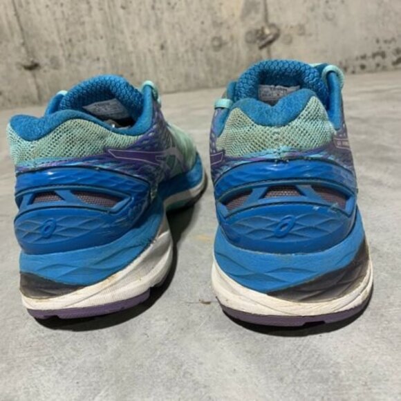 Asics Gel Nimbus 18 Womens Size 8 Running Shoes Turquoise/Iris/Methyl Blue T650N - Picture 8 of 10